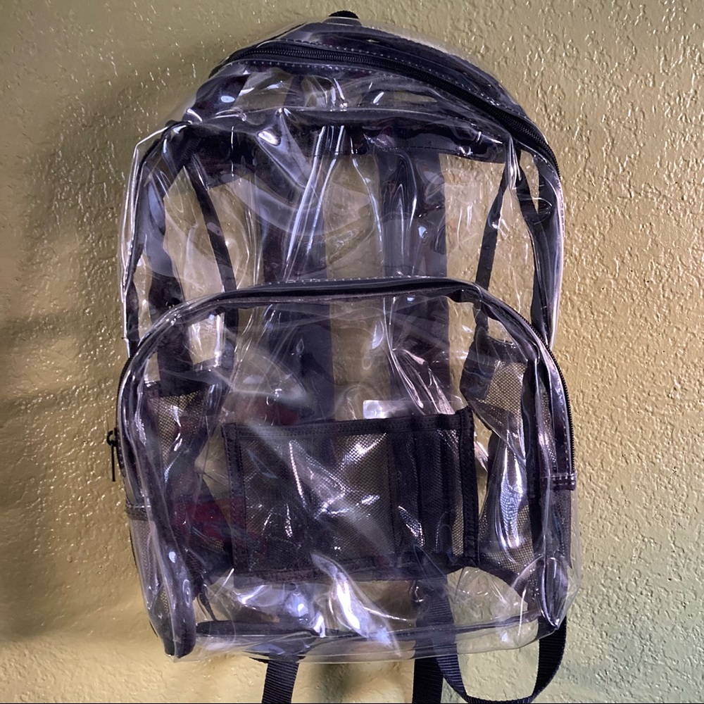 Clear plastic backpack for school and/or work